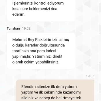 Kazancım Gerekçesiz Olarak Silindi