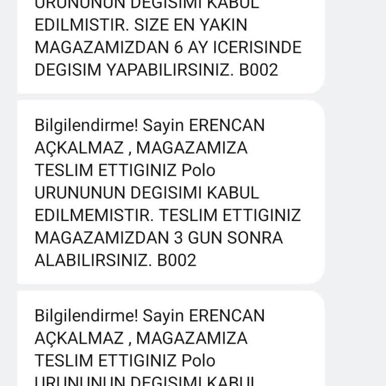 Wrangler Mağazasından Alınan Polo Tişörtlerde Kalite Sorunu Ve Değişim Reddi