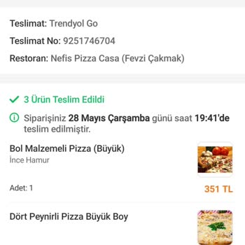 Sipariş Edilen Pizzaların Kötü Durumda Teslim Edilmesi Ve Müşteri Hizmetlerine Ulaşılamaması