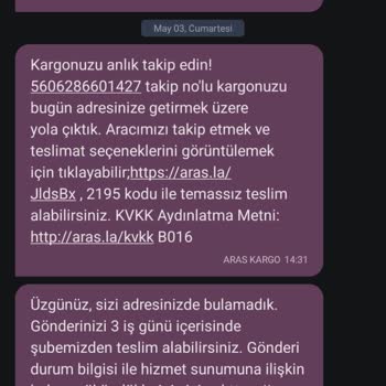 Aras Kargo İle Teslimat Mağduriyeti Ve Çözülmeyen Şikayetler Canıma Tak Etti