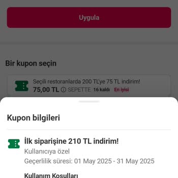 Yemeksepeti İndirim Kuponu Kullanımında Hata Yaşıyorum