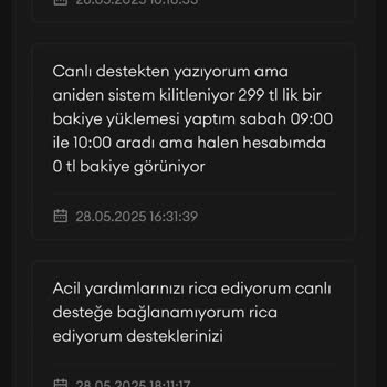 Bakiye Yüklemesi Gerçekleşmedi, Destek Alınamıyor