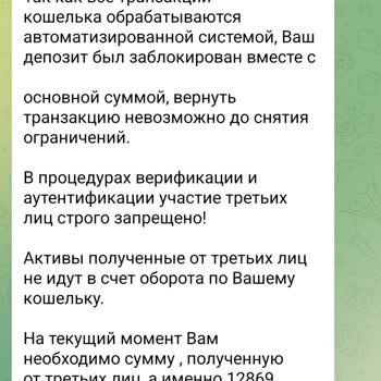 Заблокирован Перевод На ByBIT Кошельком Trust Wallet