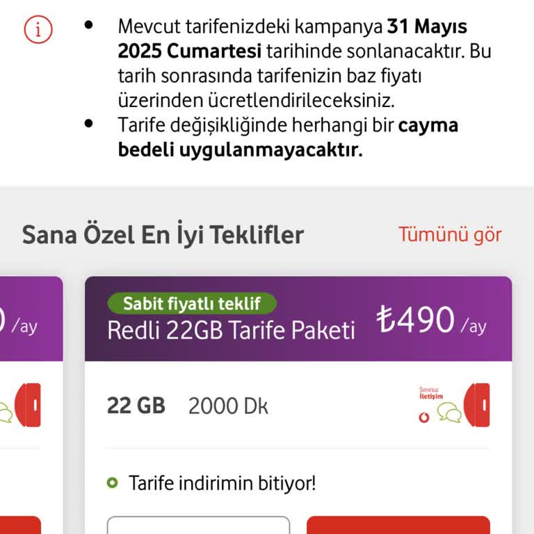 Fahiş Vodafone Tarifeleriyle Baş Edemiyorum