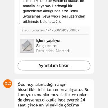 İptal Edilen Siparişin İadesi Yapılmıyor