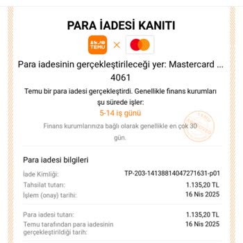 İptal Edilen Siparişin İadesi Yapılmıyor