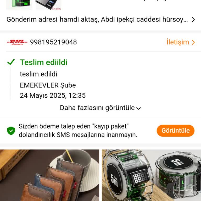 DHL Kargoda Kaybolan Lazer Terazi Ve Müşteri Hizmetlerine Ulaşamama