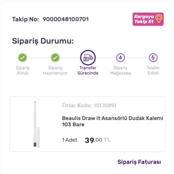 Gratis Siparişim Uzun Süredir Transfer Sürecinde Bekliyor