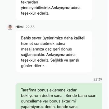 SOHOBET Canlı Destek Ekibi İlgisiz Ve Müşteri Memnuniyeti Yok