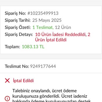 Teslim Edilmeyen Sipariş İçin Haksız İptal Reddedildi