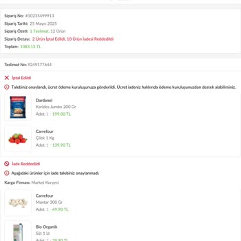 Teslim Edilmeyen Sipariş İçin Haksız İptal Reddedildi