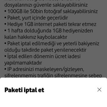 Vodafone Ek Paket İptali Gerçekleşmiyor