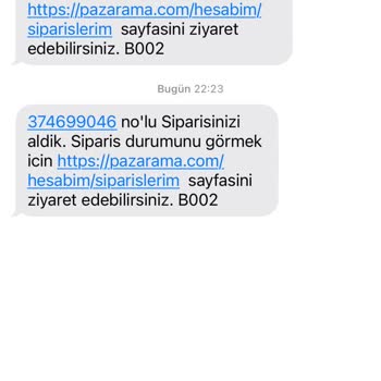 Bilgim Dışında Gelen Sipariş Mesajları Hakkında