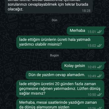 İade Ücreti Ödenmiyor, Müşteri Hizmetlerine Ulaşılamıyor