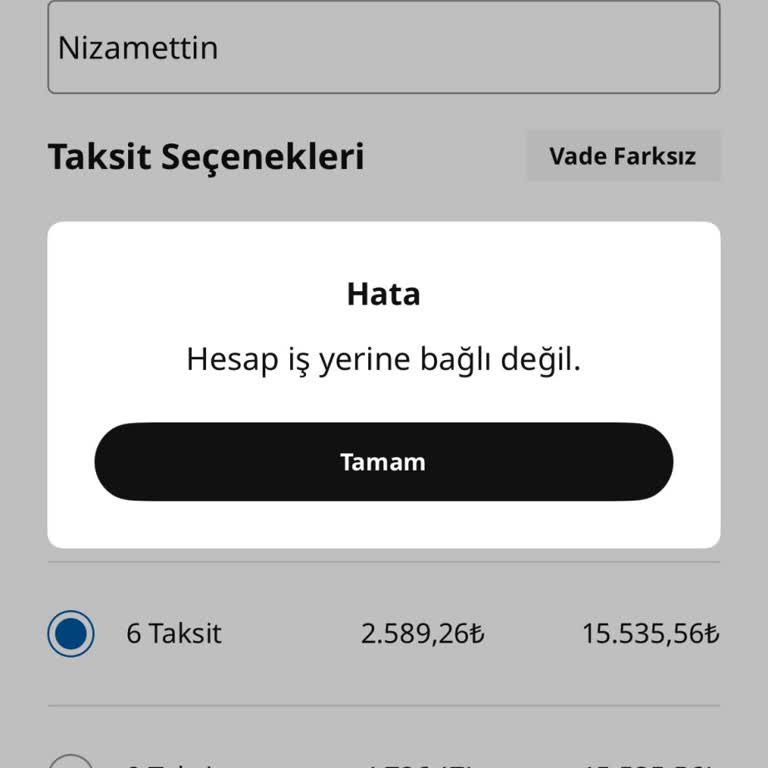 IKEA Uygulamasında Kredi Kartı Kayıt Hatası