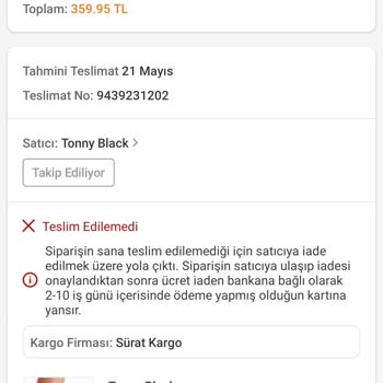 Siparişim İki Kez Teslim Edilmeden İade Edildi