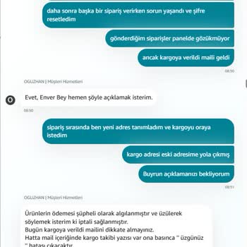 Amazon Siparişim İptal Edildi, Kargo Yanlış Teslim Edildi Ve Sorunum Çözülmedi