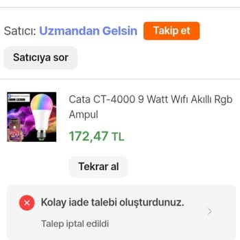 Yanlış Ürün Gönderimi Ve Eksik İade Tutarı Nedeniyle Mağduriyet