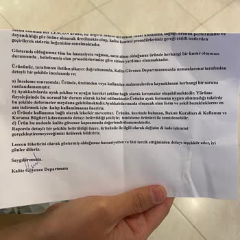 Lescon Ayakkabıda 15 Günde Sararma Ve Kırılma, Kullanıcı Hatası Gerekçesiyle Red