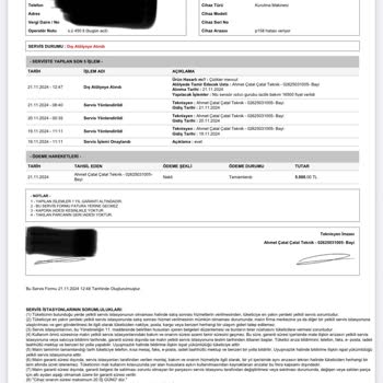 Makinem 6 Aydır Serviste Bekliyor Hiçbir Dönüş Yapılmadı