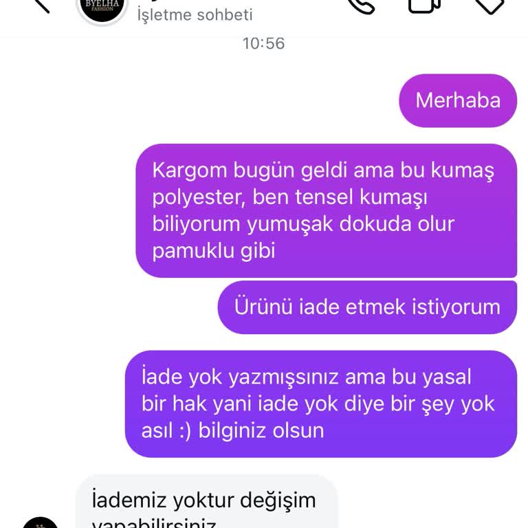 Byelha Fashion İade Hakkımı Reddetti, Mağdur Edildim