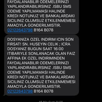 Yanlış Kişiye Sürekli Borç Mesajı Gönderiliyor