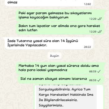 İptal Edilen Siparişin Para İadesi Yapılmadı