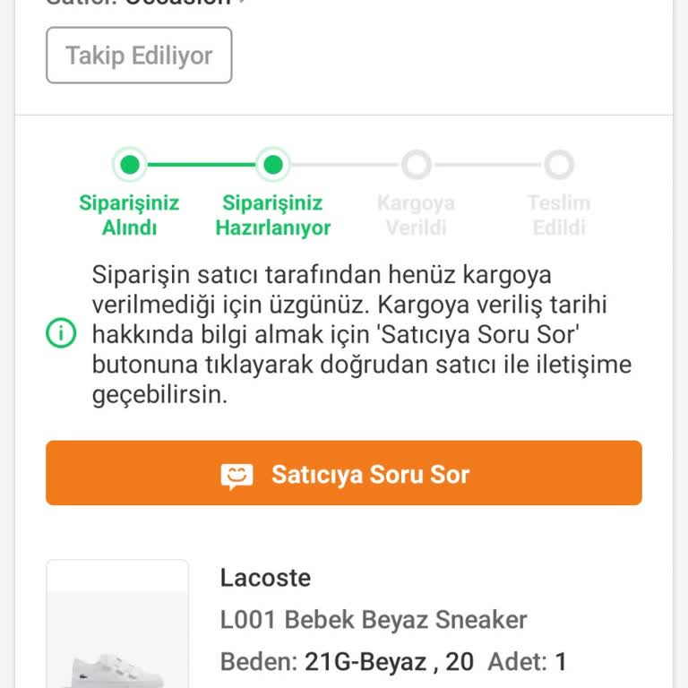 Trendyol'dan Aldığım Lacoste Ayakkabı Bir Türlü Kargoya Verilmedi