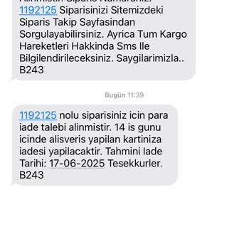 Sipariş İptali Sonrası Para İadesi Gecikti