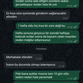 İade Sürecinde Müşteriyi Oyalayan Firma