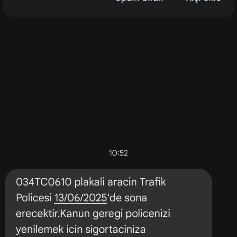 Üzerime Kayıtlı Olmayan Araç İçin Yanlış Sigorta Mesajı Aldım