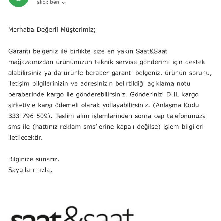 Saatin Sürekli Bozulması Ve Müşteri Hizmetlerinde Hayal Kırıklığı