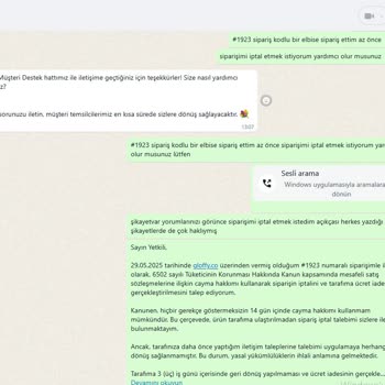 Sipariş İptali Ve Ücret İadesi Talebime Yanıt Alamıyorum