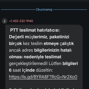 Yurtdışı Numaradan Gelen Şüpheli PTT Mesajı Hakkında