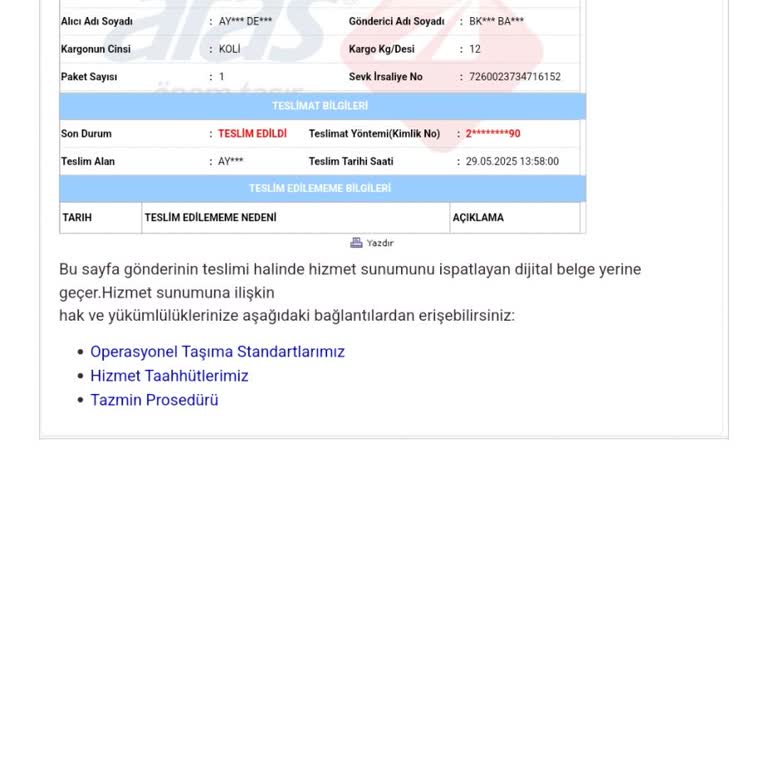 Kargom Teslim Edilmedi Müşteri Hizmetleri Yanıtsız Kaldı