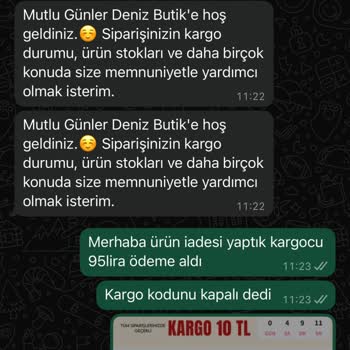 Deniz Butik İade Kargo Kodu Kapalı Mağduriyeti