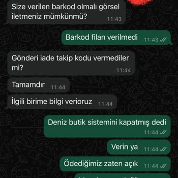 Deniz Butik İade Kargo Kodu Kapalı Mağduriyeti