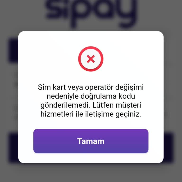 Sipay Uygulamasında Sim Blokesinden Dolayı Giriş Sorunu Yaşıyorum