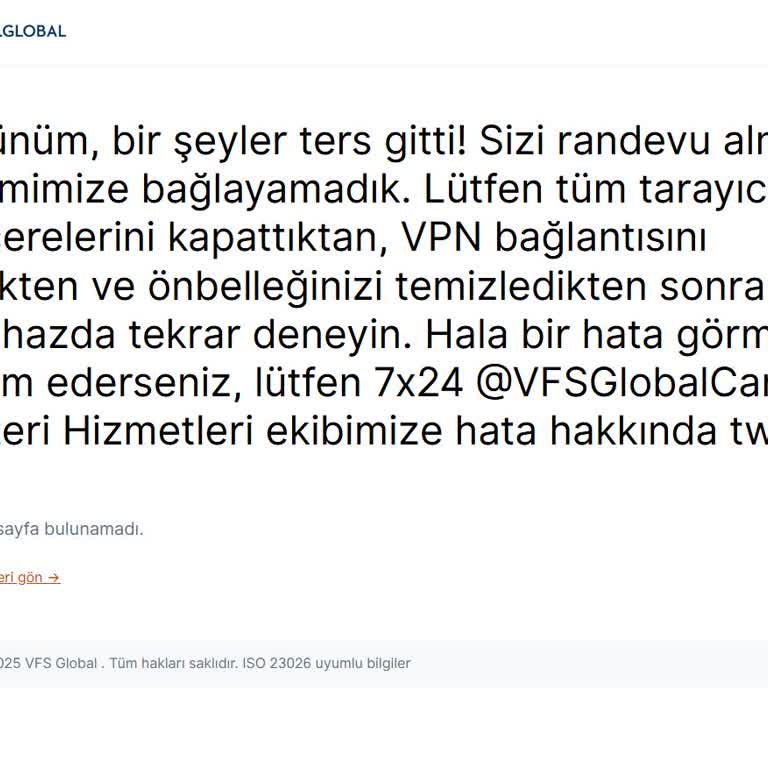 Teknik Sorunlar Nedeniyle Schengen Vize Randevusu Alamıyorum