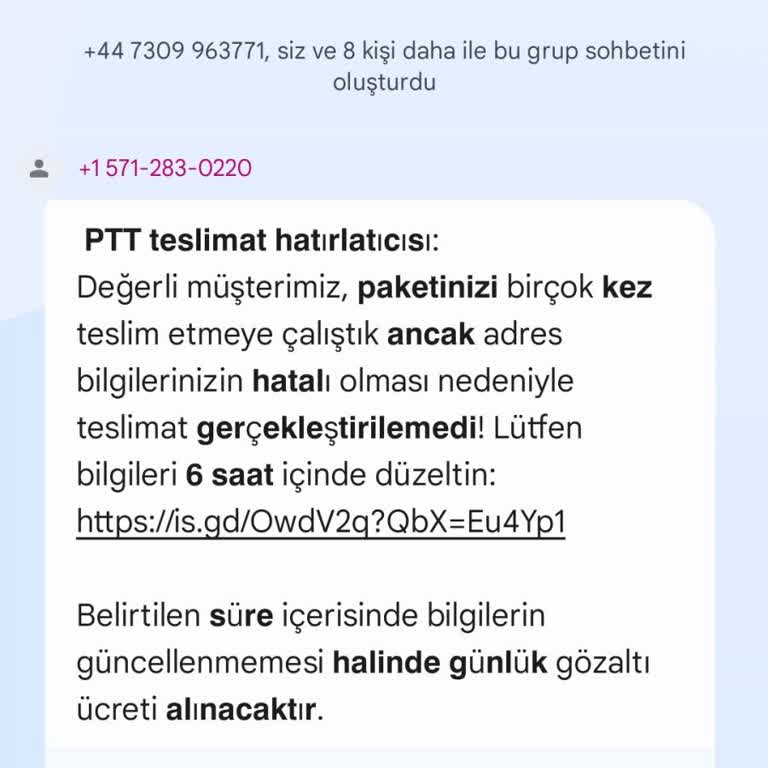 PTT Kargo Adına Gelen Şüpheli Mesaj Hakkında Güvenlik Endişesi