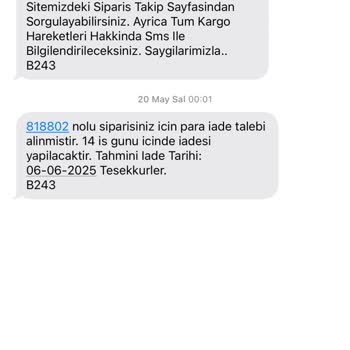 İptal Edilen Siparişim İçin İadem Yapılmadı Ve İletişim Kuramıyorum