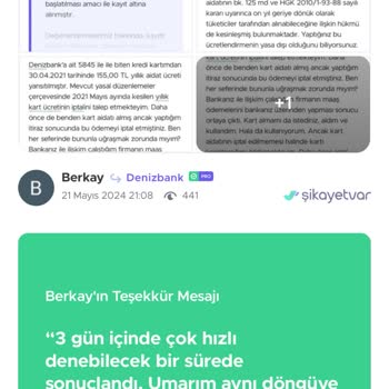 Denizbank Kart Aidatının Her Yıl Tekrar Kesilmesi Ve İade Sürecinin Yoruculuğu