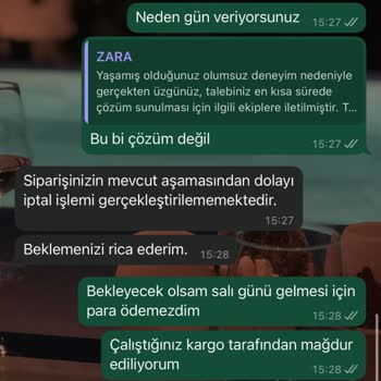 Ekstra Ücret Ödediğim Zara Siparişim Teslim Edilmedi, Sorunum Çözülmüyor