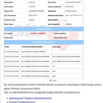 Kurye Teslimat Yapmadan Kargomu İade Etti