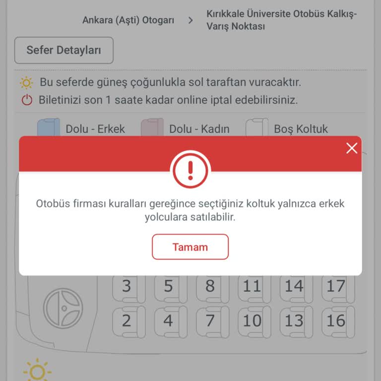 Kadın Yolculara Ön Koltuk Satılmıyor, Ayrımcılık Yapılıyor