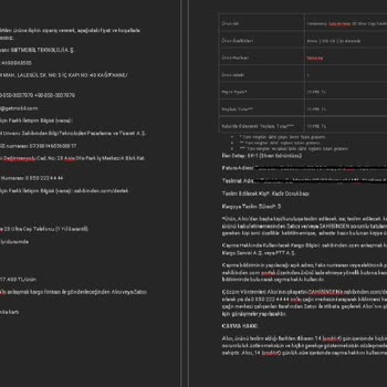 Siparişimde Belirsizlik Ve İletişim Sorunu Yaşadım