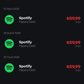 Papara Kartımla Spotify Premium Ödemesi Yapılamıyor