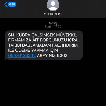 Adıma Ait Olmayan Borç İçin İzinsiz Mesaj Ve İcra Tehdidi