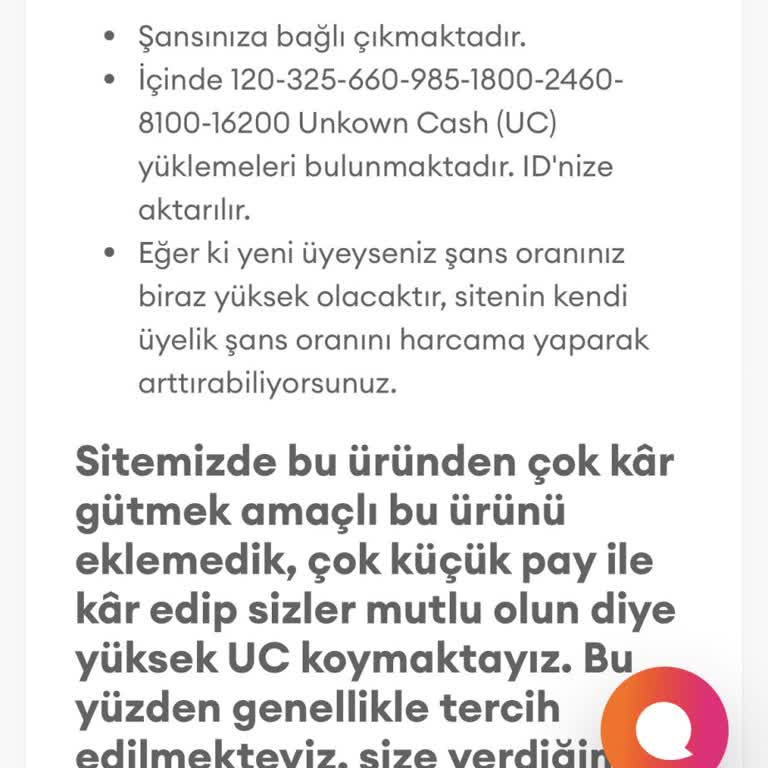Oyun Dinar Satın Aldığım Uc Miktarı Eksik Teslim Edildi, Destek Çözüm Sunmadı!
