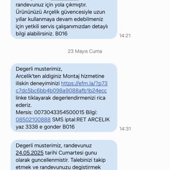 Arçelik Osmaniye Yetkili Servisi TV Kurulumunda Sürekli Erteleme Ve Mağduriyet